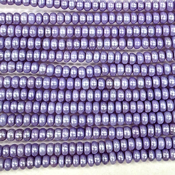 FRESHWATER PEARL RONDELLE 5-6MM LIGHT PURPLE